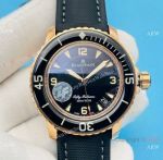 ZF Factory Swiss Replica Blancpain Fifty Fathoms Watch Black Dial Rose Gold